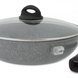 Tigaie granit Wok 30 cm cu maner detasabil  Tigaie granit Wok 30 cm cu maner detasabil